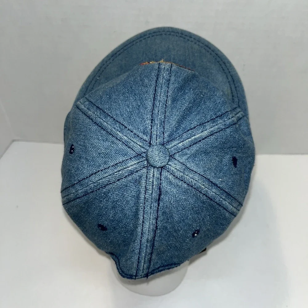 Vintage Luna Pier The Great American Teddy Bear Denim Adjustable Cap‎ Hat